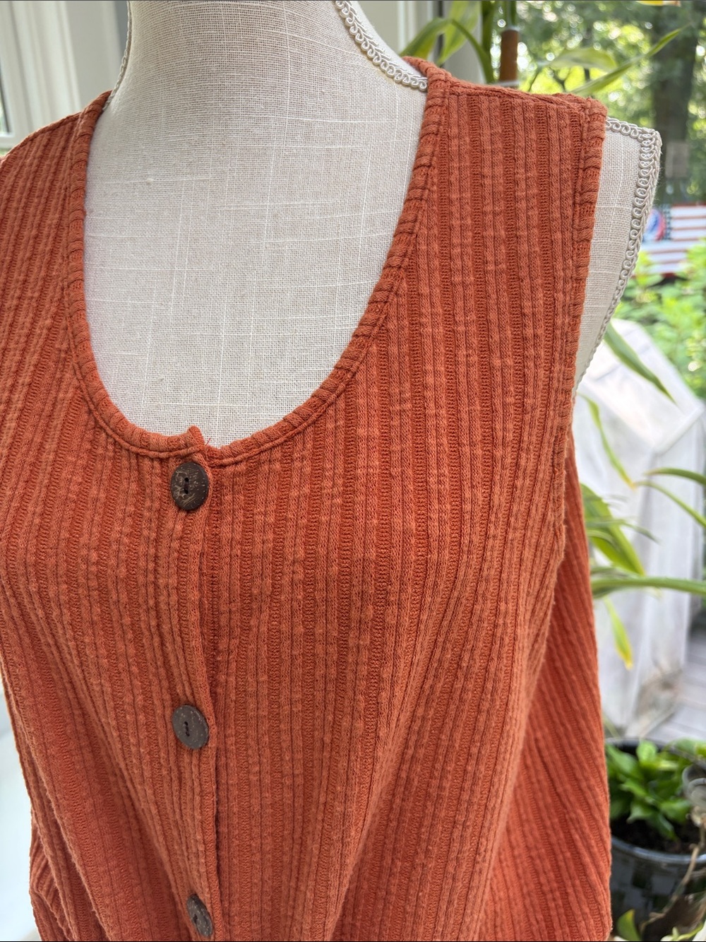 W5 Ribbed Tank in Rust Orange - Picture 2 of 8